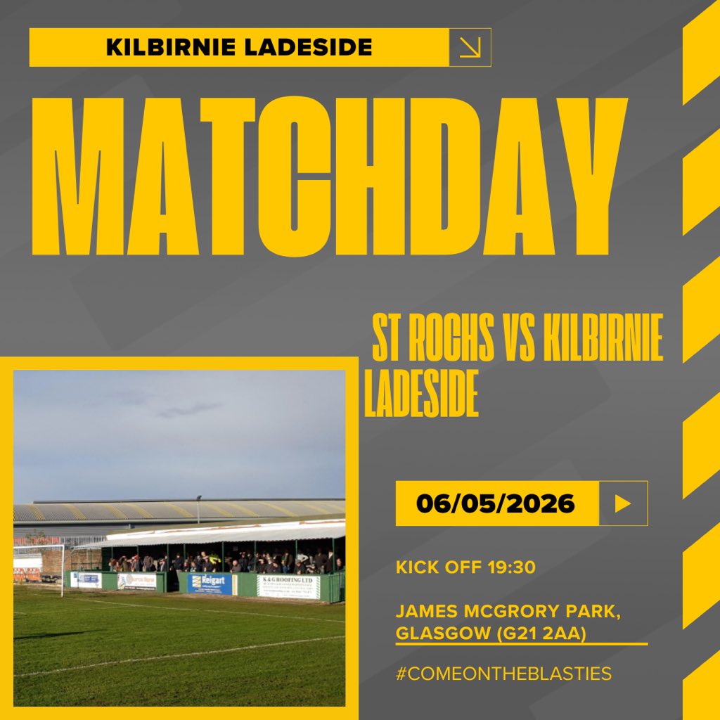 👊🏻 Matchday 28 👊🏻

🗓 Date: Wednesday, 6th May 2026
🏆 Competition: GreenVersity First Division
⏰ Kick-off: 19:30
🎟 Tickets £9/£5
🆚 Opponents: St Rochs
📍 Venue: James McGrory Park, Glasgow (G21 GAA)

#ComeOnTheBlasties