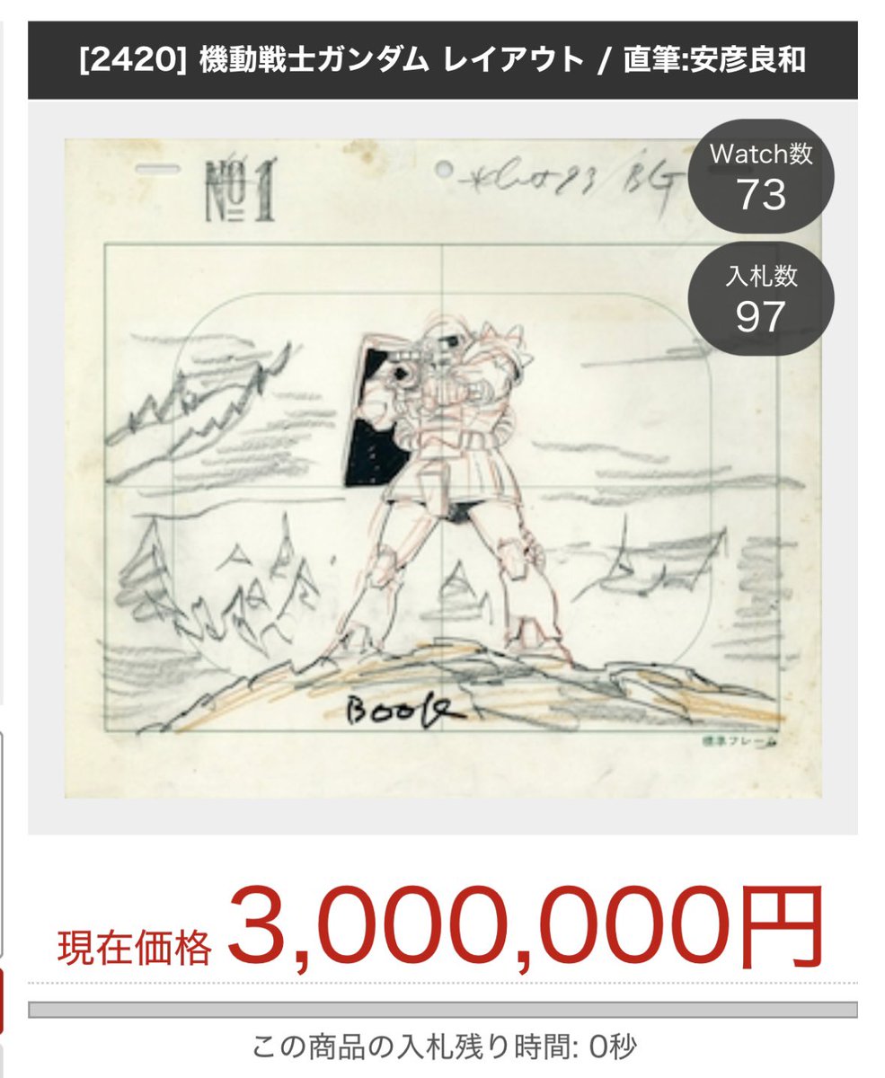 ガンダムのセル画って一番最初の映画で入場特典で配られたりしたから