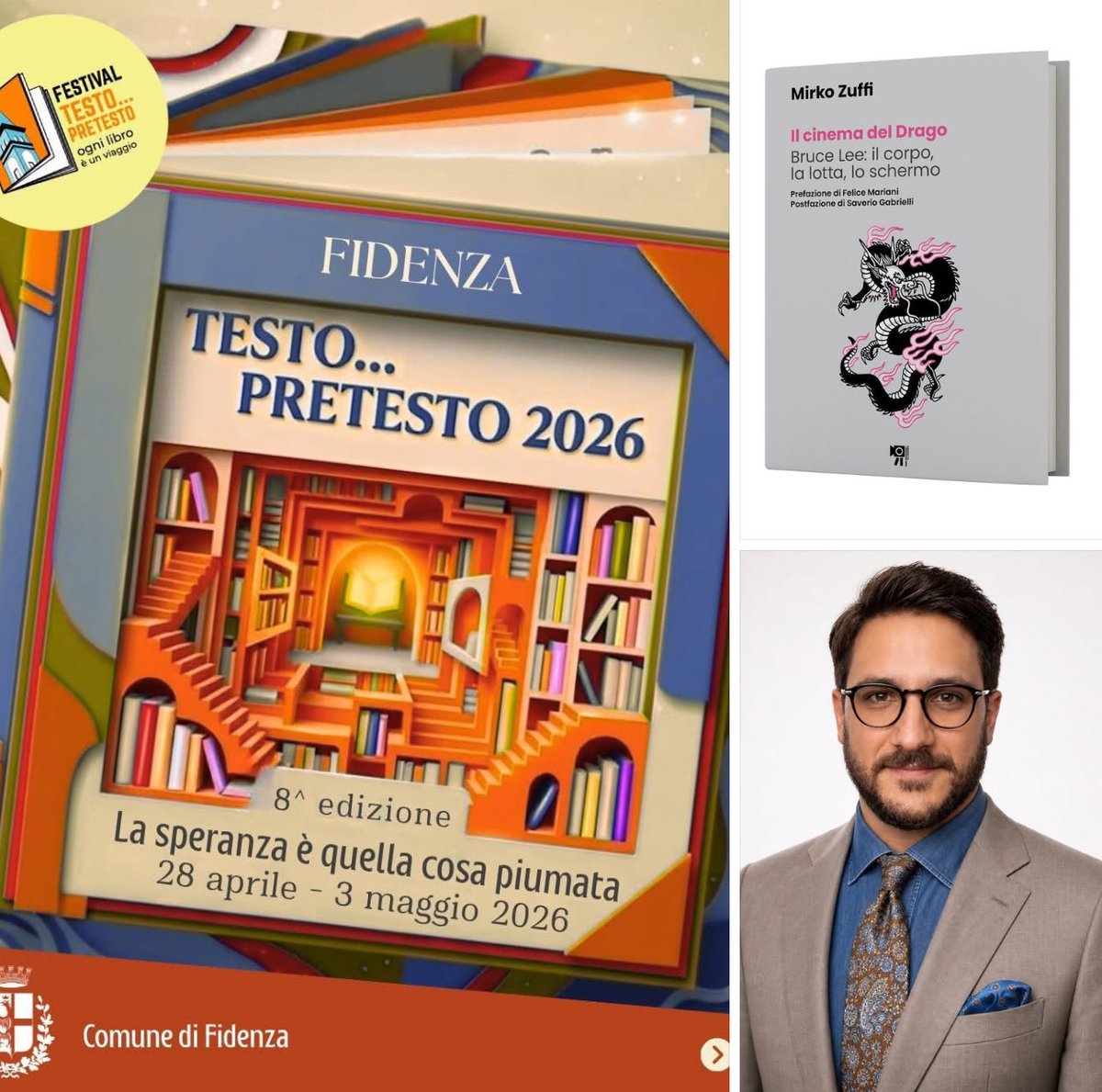 mirkozuffi's tweet photo. Il mio saggio “Il cinema del drago” alla fiera libraria di Fidenza. https://t.co/jRZBV2BkXG