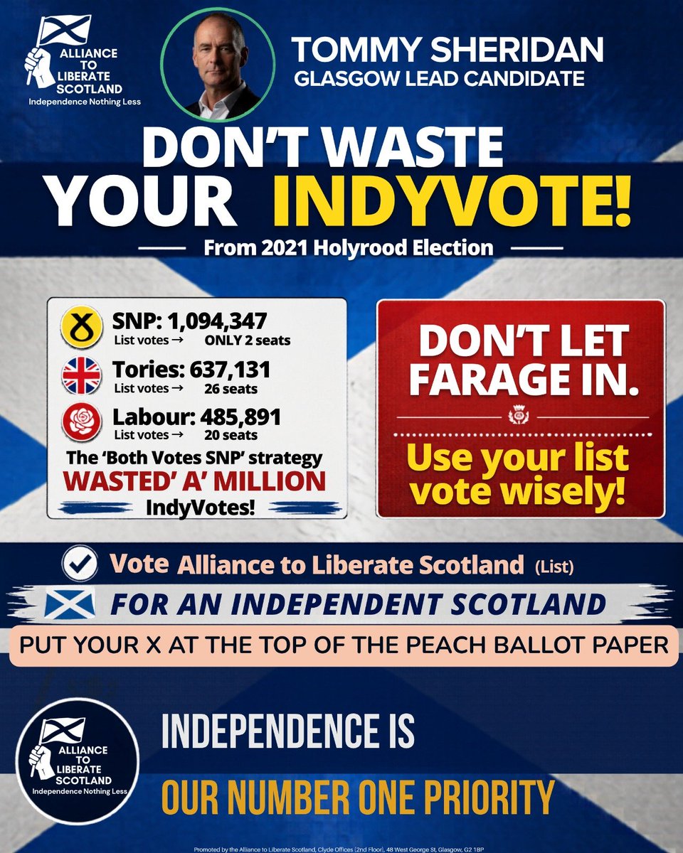 Dhruva4Alba's tweet photo. @ScotNational If you agree with us that independence is both urgent and necessary give your regional list vote in Glasgow and across Scotland to the Alliance To Liberate Scotland 🤝🏴󠁧󠁢󠁳󠁣󠁴󠁿 
Please share 🤝 https://t.co/f08uugp06I