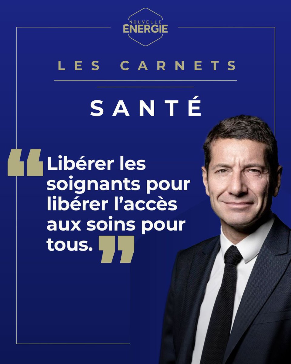 🔴 « Mon ambition est que la France redevienne un modèle mondial d’accès aux soins. »

<a href="/davidlisnard/">David Lisnard</a> dévoile le projet de Nouvelle Énergie pour la santé. 

Découvrez notre Carnet et nos 6 principaux objectifs : unenouvelleenergie.fr/notre-programm… ⤵️