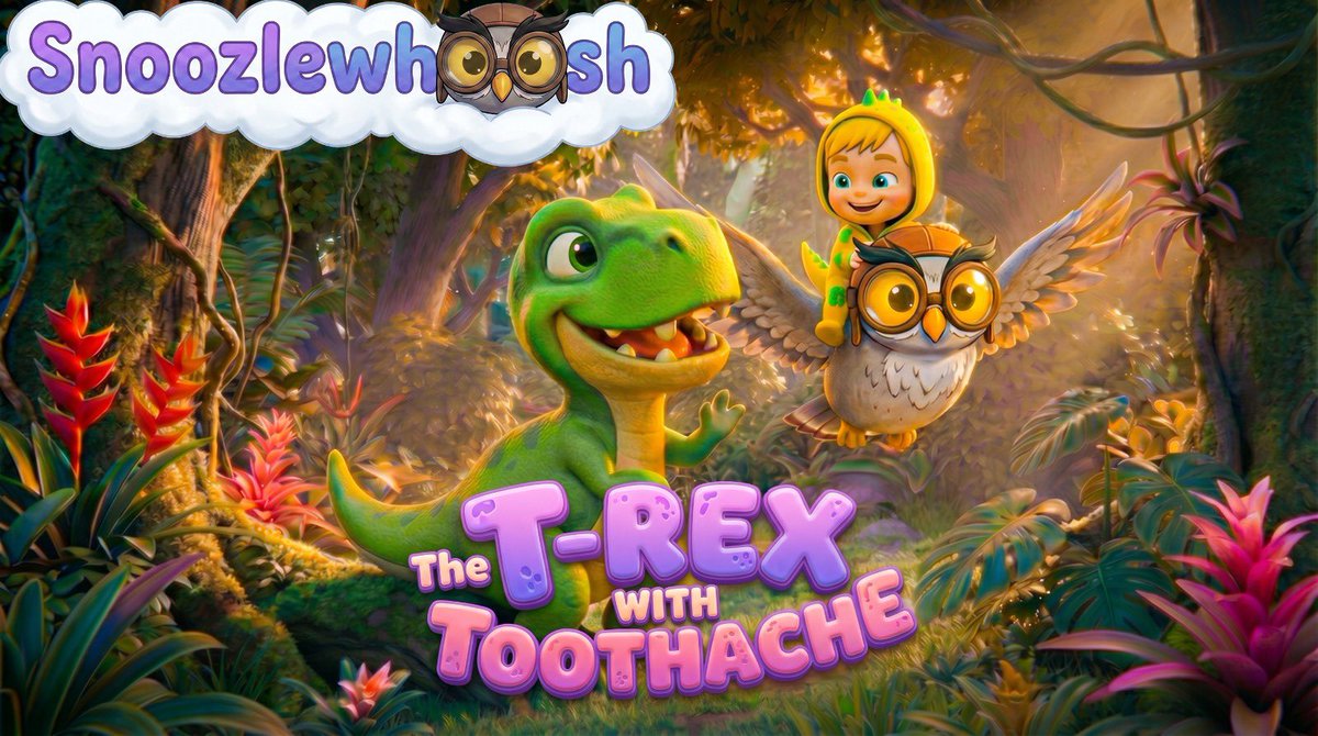 Hit_Me_Book's tweet photo. ✨🦖 SNOOZLEWHOOSH: The T-Rex with Toothache 🦉✨
What if a simple toothache turned into the adventure of a lifetime?
Join Jude as a magical wish takes him on an unforgettable journey with Snoozlewhoosh to a world of friendly dinosaurs, courage, and heartwarming moments. TRAILER. https://t.co/YiFtVMtSDP