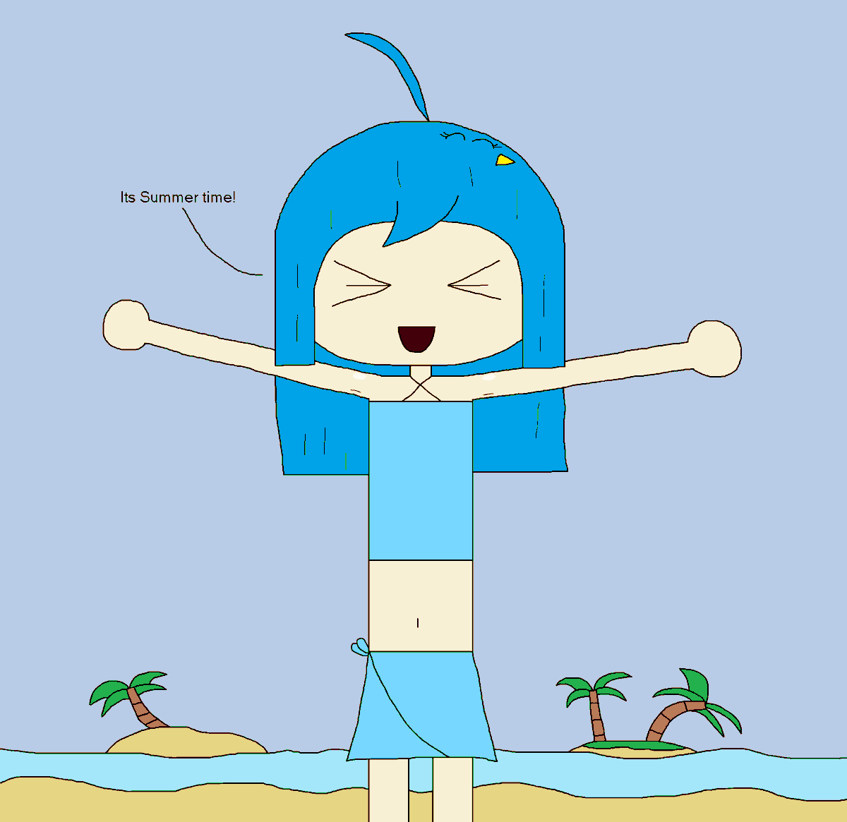 Blue Bird-chan is so excited for summer! #OC #OriginalCharacter