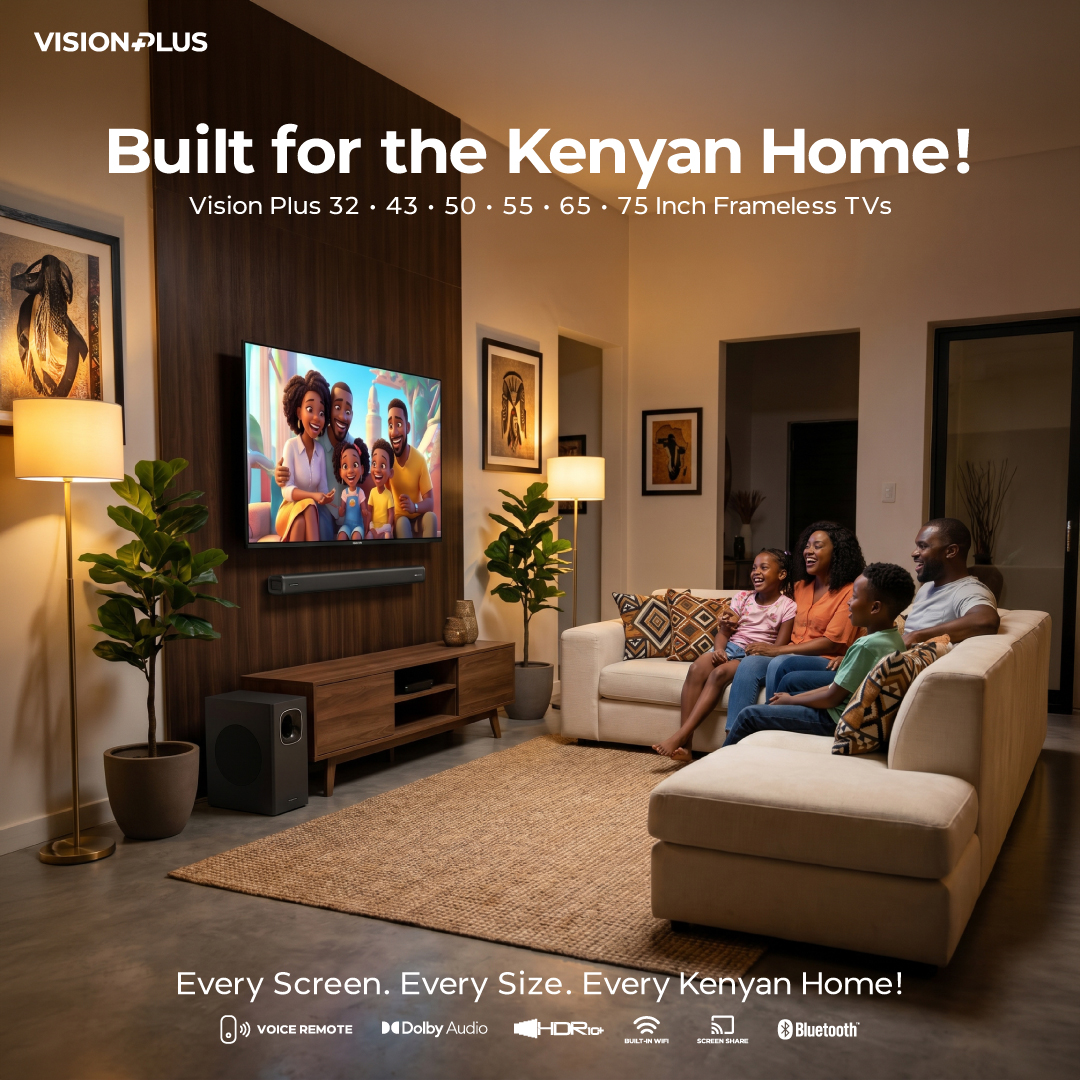 VisionPlus_Ke's tweet photo. Tuzidii kusonga mbele this May.🇰🇪 Built right here for every Kenyan home from 32" to 75", we are serving perfection in every box. #VisionPlus #10YearsofVisionPlus https://t.co/eNzCDRDZN5