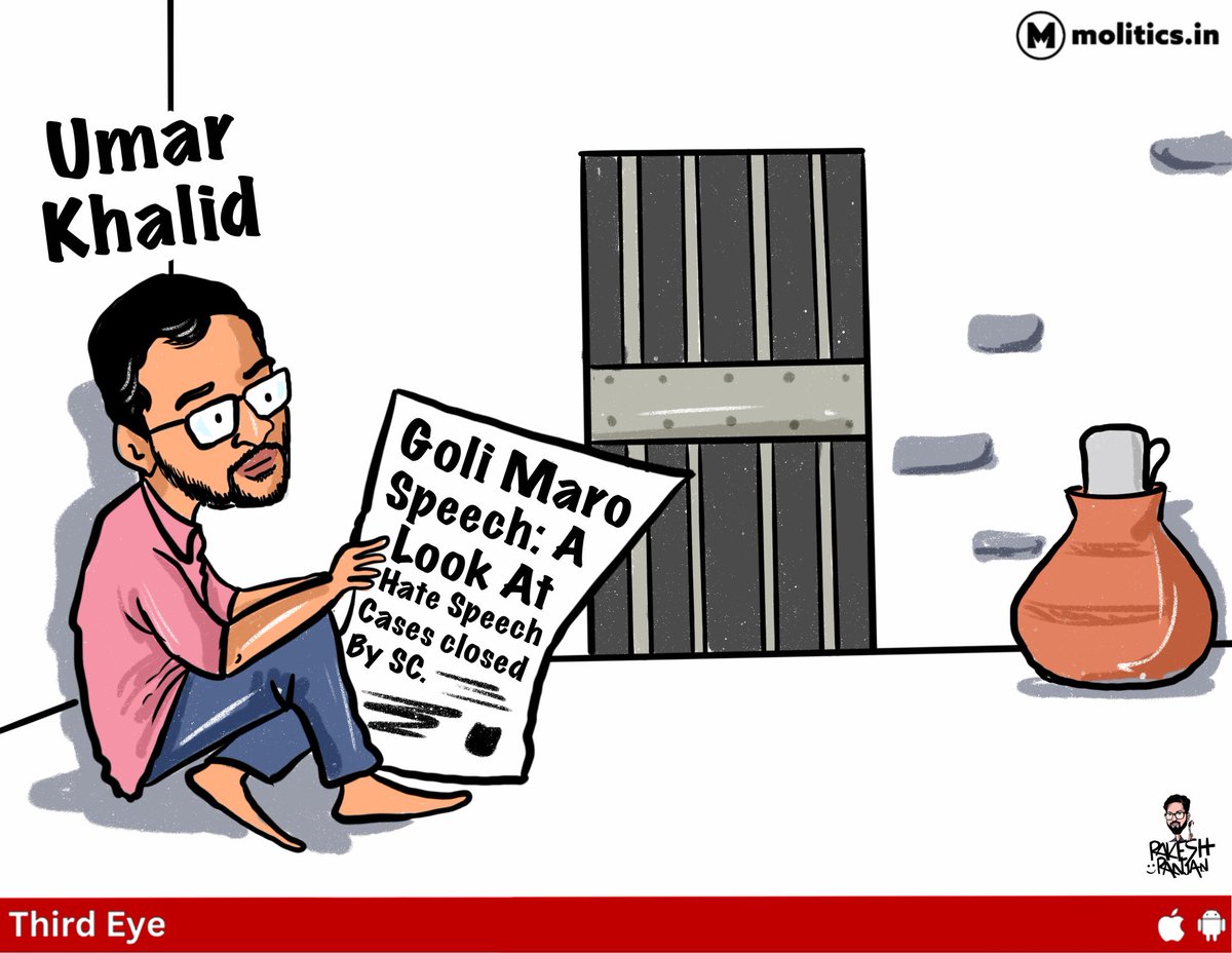 Speechless Decision!
<a href="/cartoonistrrs/">Cartoonist Rakesh Ranjan</a>
#UmarKhalid #HateSpeech