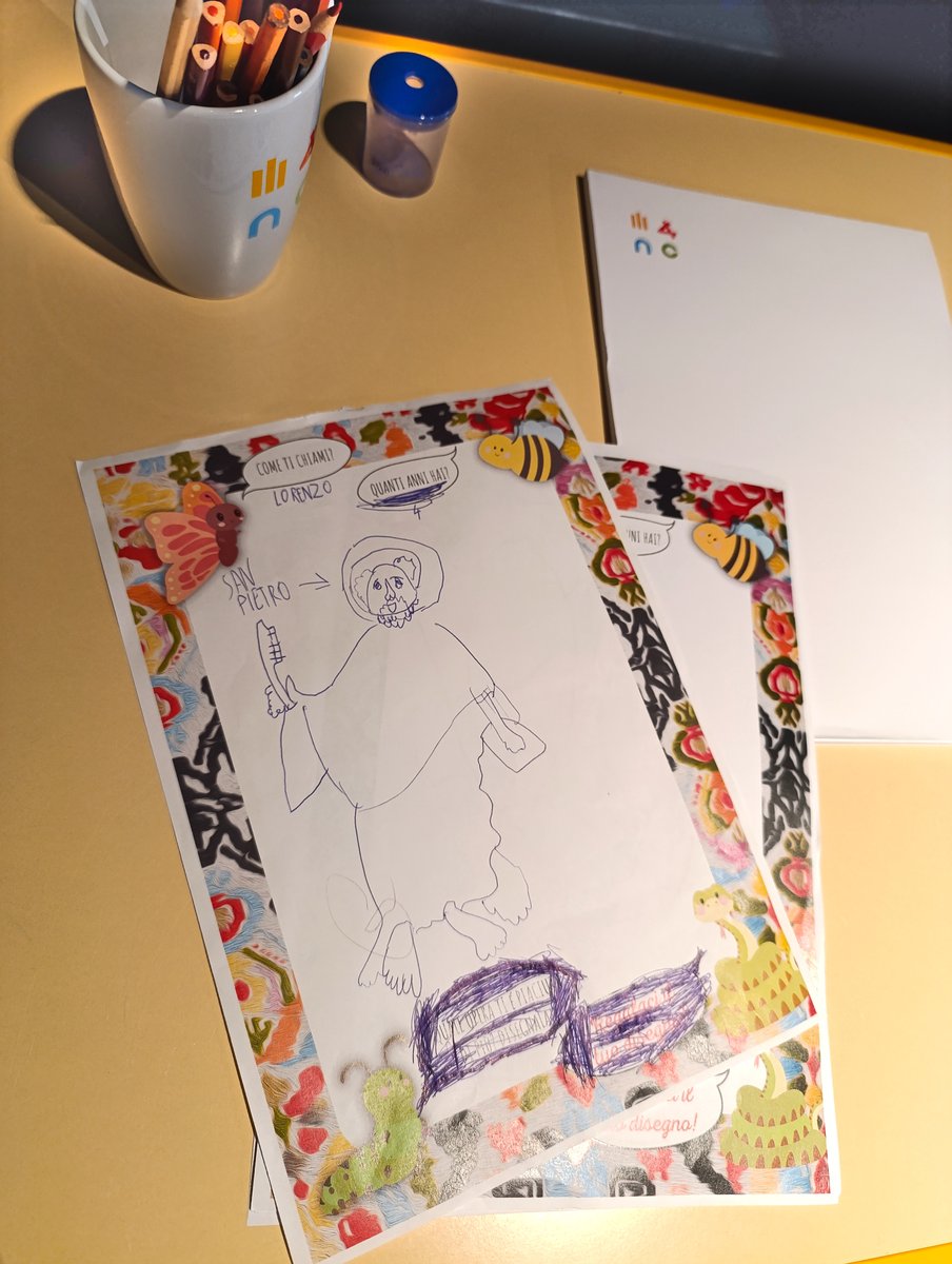 MuseoArcheoCa's tweet photo. In occasione della Giornata Mondiale del Colore, vogliamo celebrare il nostro pubblico più speciale: le piccole artiste e i piccoli artisti che ogni giorno popolano le sale dei #MuseiNazionaliCagliari. 👧👦
Qui ammiriamo il San Pietro disegnato da Lorenzo!
#WorldKidsColouringDay https://t.co/qJO7qgs2hZ