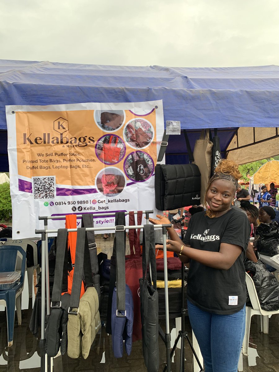 Kellabags's tweet photo. After days of planning, creating, and putting every detail together… 

KELLABAGS is live at the LASUSU Trade Fair.

Get 1,000 naira off any design today 🤭!!!! https://t.co/jNyzXBmx7a