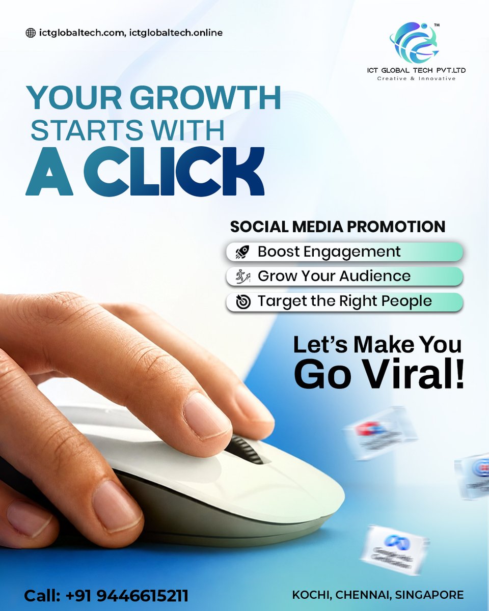 IctGlobalTech's tweet photo. Your brand deserves more than just likes — it deserves visibility, engagement and the right audience.

With smart social media promotion, we help you reach people who matter and turn attention into results.

📞 +91 9446615211 

#DigitalMarketing #GoViral #BrandGrowth https://t.co/XaNILgZM1b