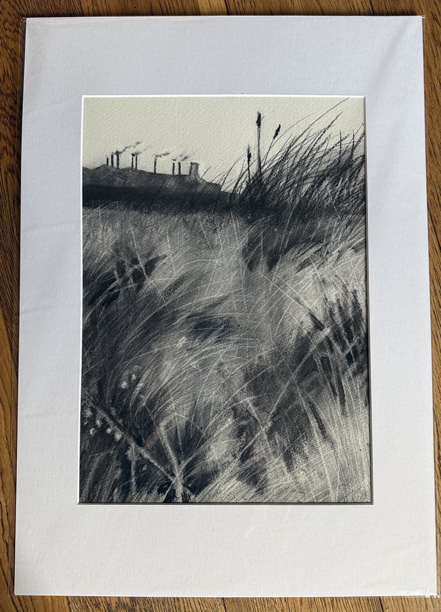 staithesartist's tweet photo. ‘Margins of Industry’ now mounted and in the browser read for the second weekend of #Openupsheffield #charcoal https://t.co/7eRQaOEpay