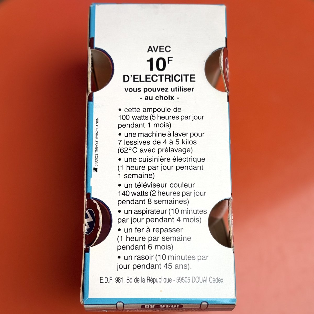 PhilippeSceaux's tweet photo. Il ya 40 ans on gagnait une ampoule @EDFetMoi 💡#zeltron @EDF_IDF #10francs https://t.co/I85qoly5ma