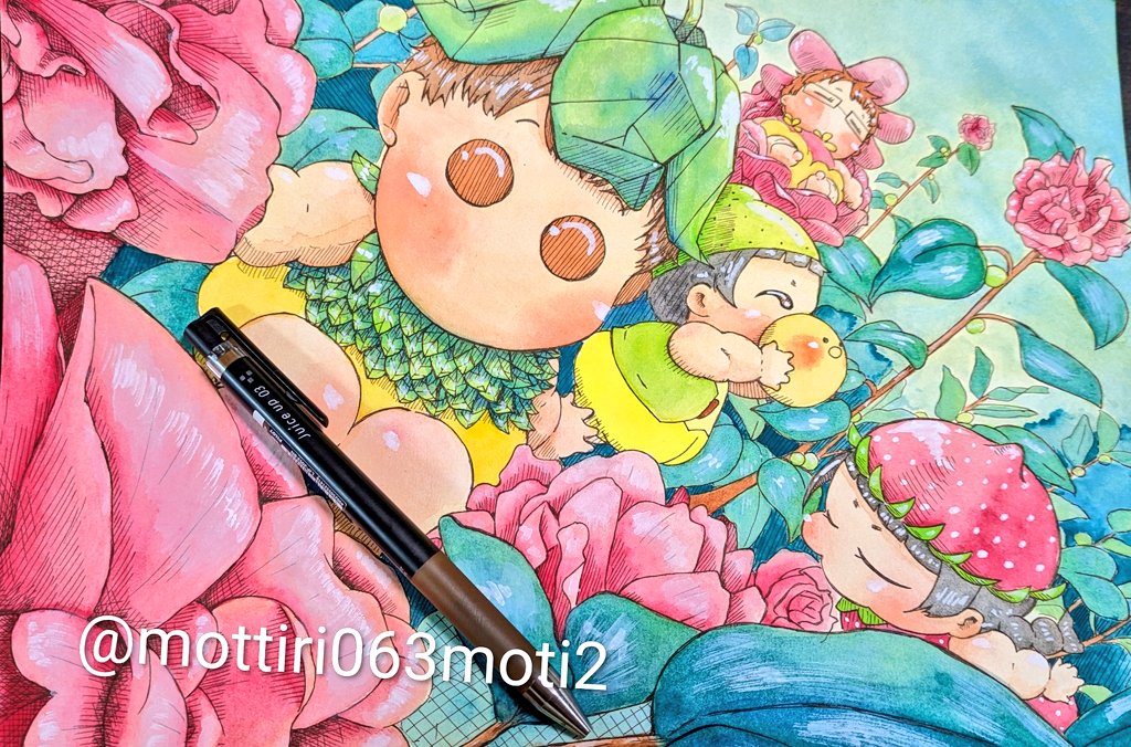 本日の進捗🖌️ 7枚目完成です✨☺️ #アナログイラスト #水彩画