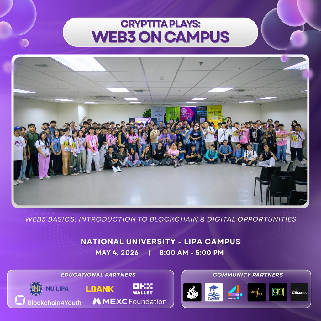 Thanks to our partners for making #CryptitaWeb3OnCampus a success!
<a href="/bitget/">Bitget</a>, <a href="/LBankPH/">LBank_Philippines</a>, 
<a href="/OKXSEA/">OKX SEA</a>, <a href="/MEXC_SEA/">MEXC SEA</a>
<a href="/Ledd_Co/">Dell MEXC</a>, <a href="/jops_gg/">Jops</a>, <a href="/PapaBii_RMT/">Papa Bii</a>

linkedin.com/posts/cryptita…