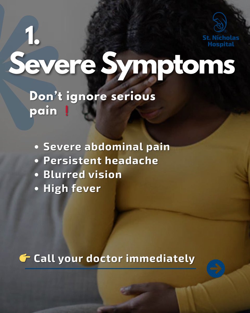 StNicholas_ng's tweet photo. Know the signs. Act fast. 🚨

During pregnancy, even small symptoms can signal something serious. Don’t wait, call your doctor if something feels off.

Protect yourself. Protect your baby. 💙
#MaternalHealth #PregnancyCare #KnowTheSigns #ActFast #StNicholasHospital https://t.co/t3kUonGX11