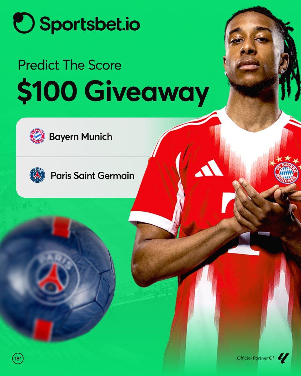 🚨 $100 USDT GIVEAWAY 🚨

We're so excited for this game, we had to do one 😍

10 of you could share a $100 prize pot 🤑

How to enter?

Reply with your prediction for Bayern vs PSG tomorrow for a chance to win a $10 USDT free bet ⚽️
Retweet this tweet 🔁

Winners announced on