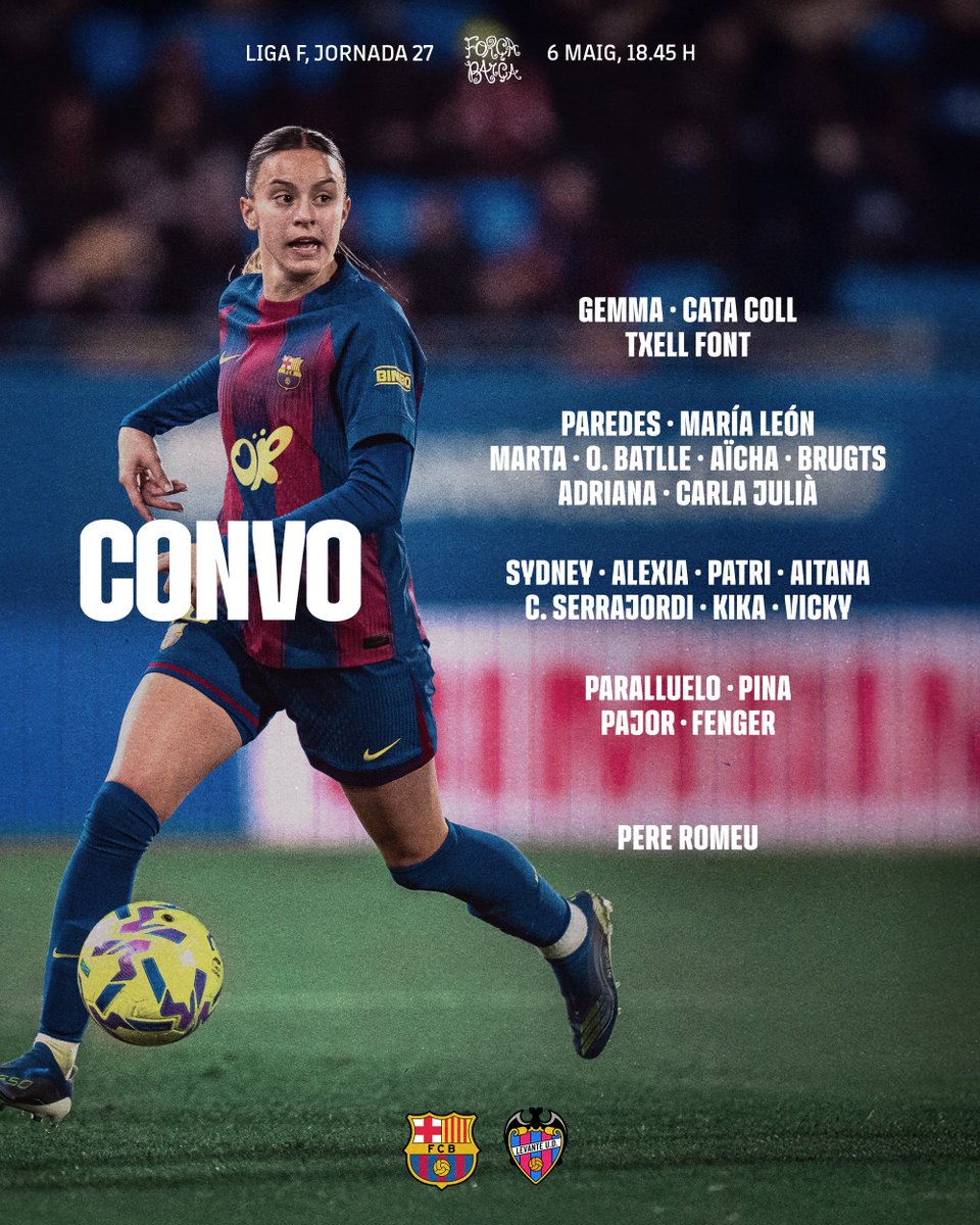 📋 La convocatòria 
⚽️ #BarçaLlevant