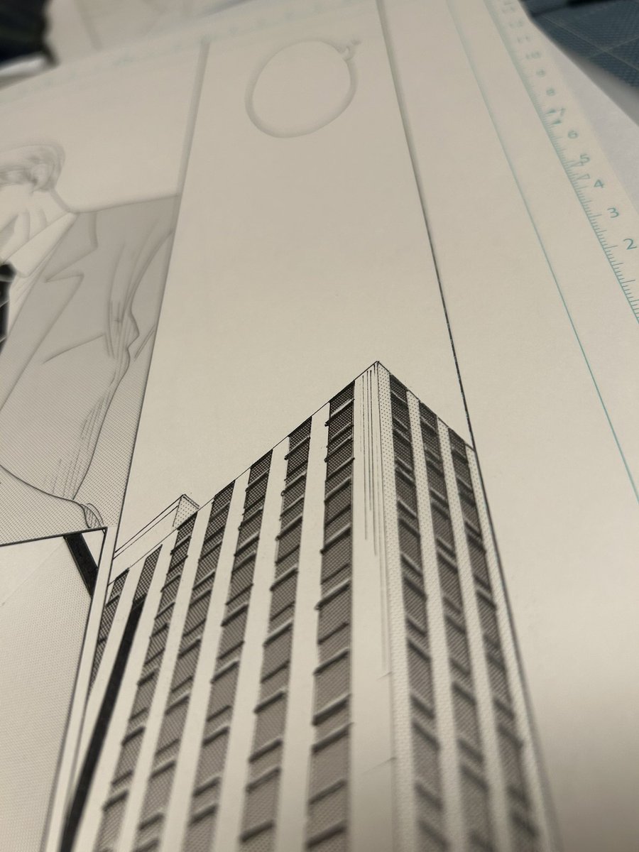 asmk_gengaten's tweet photo. 今日はアニメ『同級生』のドリパス上映ですね！お楽しみいただけてるといいなあ。
私はビルを描きました。ビルを描く時は心のスイッチを切ります。雨の日のユズヒコみたいに。気づいたらビルができている。[中] https://t.co/j47Nco5C9g