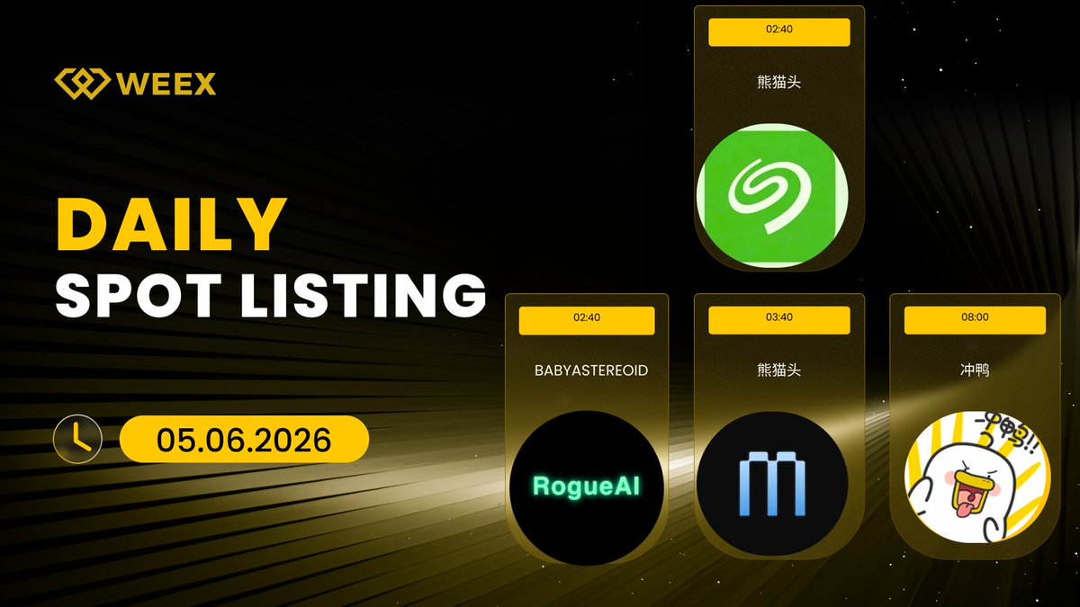 WEEX_Turkiye's tweet photo. WEEX Global Spot Listelemeleri 🔔

📅 02:40 — $ROGUEAI @RogueAIDotFun
📅 02:40 — $MIRRORBASE @mirror_fi
📅 03:40 — #冲鸭
📅 08:00 — $STXON @OndoFinance

📱 Kayıt Ol: https://t.co/UCD0DZ5wAU
📖 Detaylar: https://t.co/OMRkhm1PcW
#SpotListing #ROGUEAI #MIRRORBASE #冲鸭 #STXON https://t.co/BxLyndwt8H