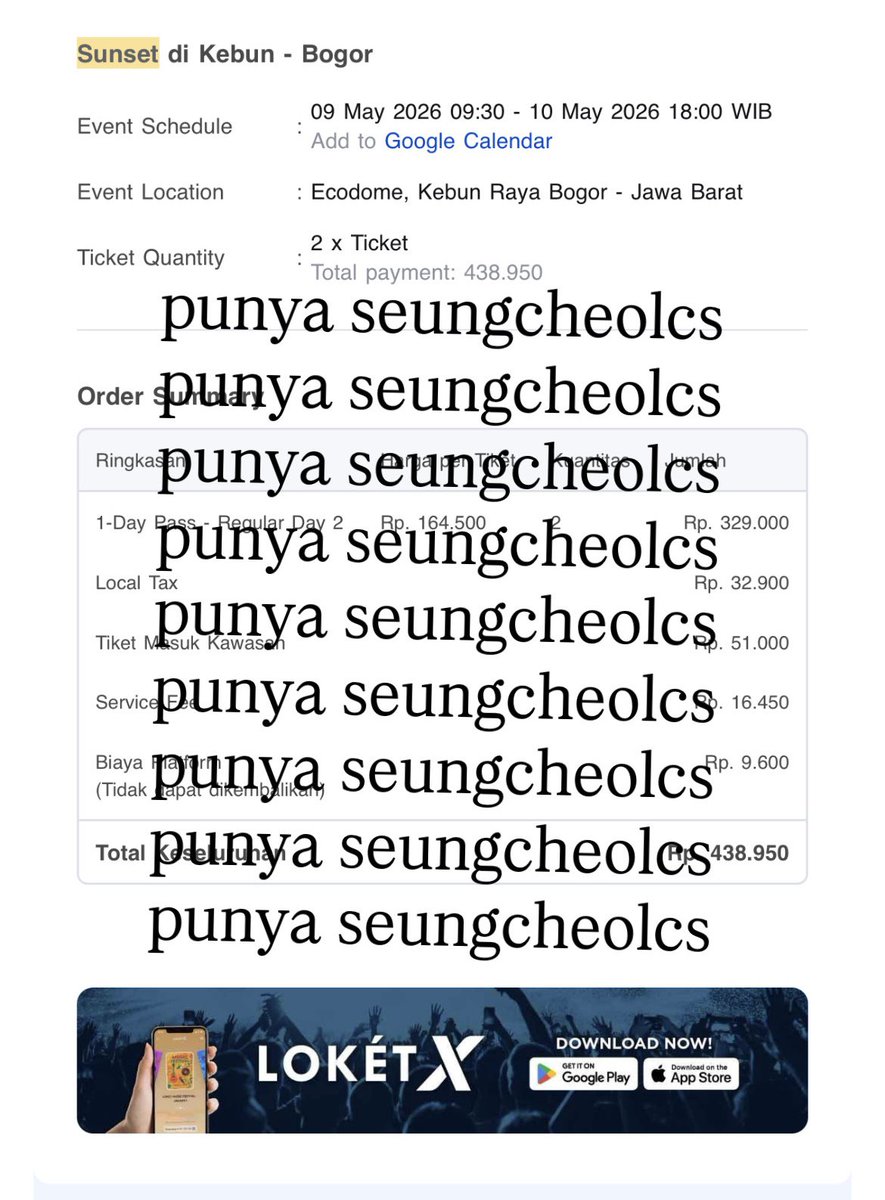 seungcheolcs's tweet photo. wts sunset di kebun Bogor Day 2 

1 tix 175.000

dijual karena ada acara mendadak jadi berhalangan hadir

mention after dm https://t.co/vSktInyVPz