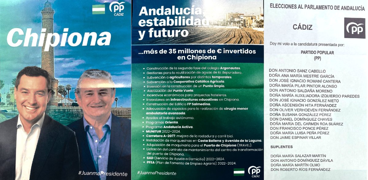 popularchipiona's tweet photo. De la mano de @JuanMa_Moreno #Andalucia es signo de #Estabilidad y #Futuro, porque son hechos, porque no son promesas, SON REALIDADES y #Chipiona es ejemplo de que el gobierno del @ppandaluz es gobierno para todos
#JuanmaPresidente
@antoniosanz
@ppcadiz
#EleccionesAndalucía https://t.co/M9KhurKHPm