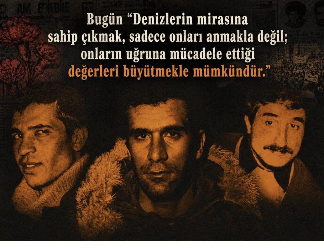 6 Mayıs 1972
#Deniz Gezmiş
#Yusuf Aslan
#Hüseyin İnan
Hayalleri her daim bizimle.
Unutulmayacaklar.