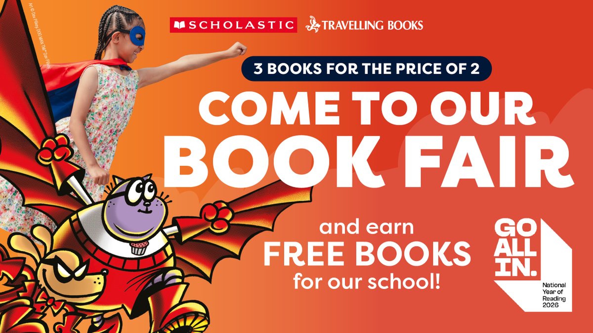 QuadringPrimary's tweet photo. We are having a school book fair! Please come and support this event on Friday 8th, Monday 11th or Tuesday 12th May from 3.20pm - 5pm. Encourage a love of books and reading whilst earning FREE books for our school! Books for all ages and option to purchase online too! https://t.co/eeq4iXIGmO
