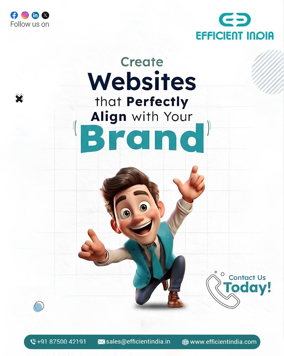 efficientindia's tweet photo. Build a website that truly reflects your brand 💻✨
We create designs that align perfectly with your identity &amp; drive results.
Let’s grow your digital presence 🚀
#WebDesign #Branding #DigitalGrowth #Startup #Business https://t.co/8CSB5Pem91
