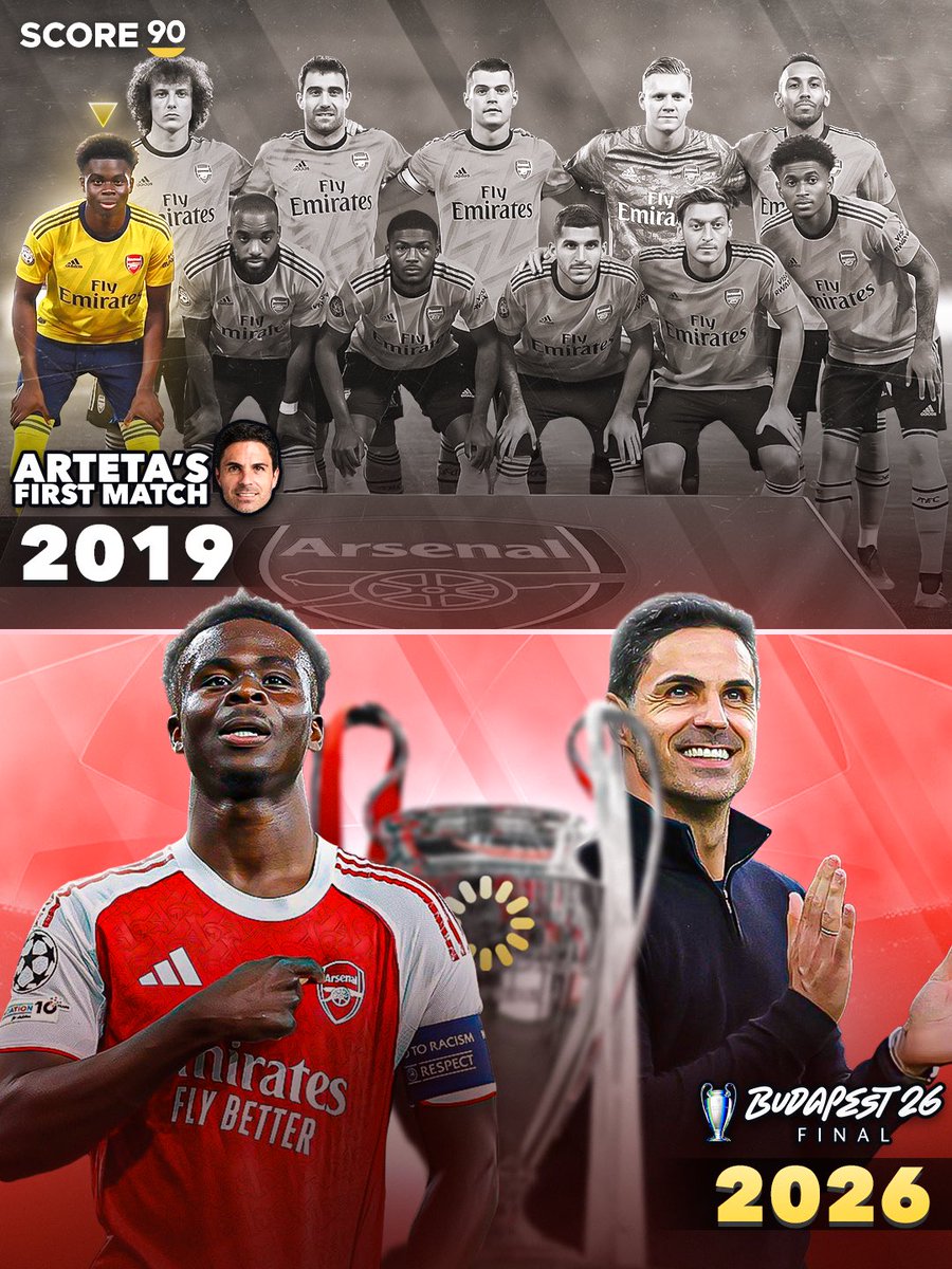 Score90_'s tweet photo. In Arteta’s first lineup as Arsenal manager, Bukayo Saka is the only player who still remains at the club. ⏳💫 https://t.co/s6yvk34mYZ