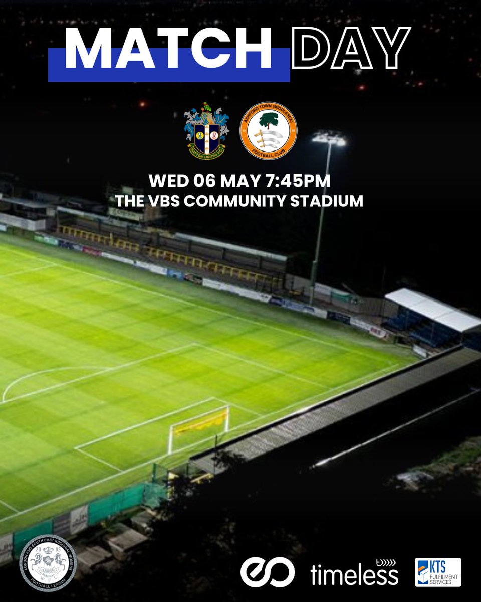 AshfordTownWFC's tweet photo. MATCH DAY ⚽️ 
Our penultimate league game of the season. Mid-week, under the lights.
🆚 @suttonutdwomen 
🏆 @ Premier
🕢 KO 7:45pm
🏟️ VBS Community Stadium, SM1 2EY 
🎟️ Adult £5 / Conc £3
🎟️ U18 £1 / U11 FREE 
#SUTATW https://t.co/BiBPhPsfMX