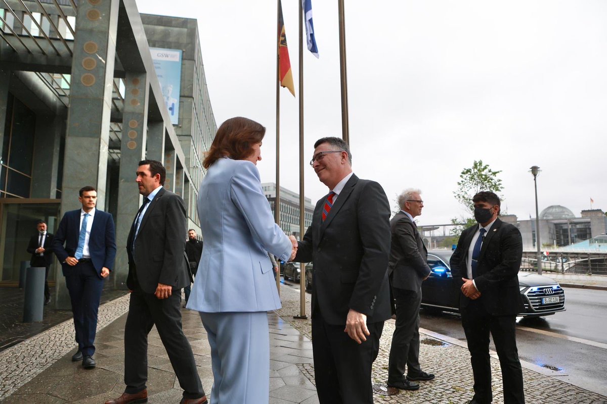 Great discussion with Germany’s Federal Minister of Research, Technology and Space <a href="/DoroBaer/">Dorothee Bär</a> in Berlin. 
The cooperation between Israel and Germany in science, technology, space research and beyond brings great benefit to both nations. 
I thanked the Minister for her friendship