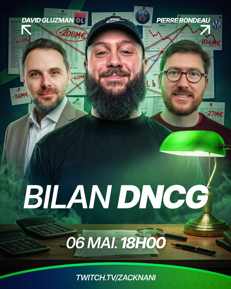 Le rapport DNCG est tombé ! 

On va voir qui sont les bons et mauvais élèves de notre bonne vieille Ligue 1 😎

RDV à 18H00 avec des spécialistes du domaine : <a href="/Menehem02/">David Gluzman</a> &amp; <a href="/PierreR0ndeau/">Pierre Rondeau</a>