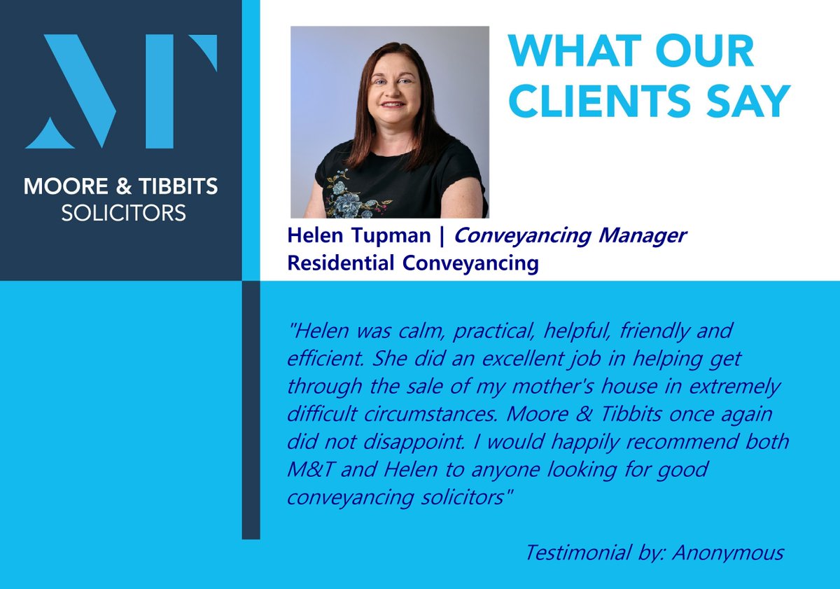 MooreAndTibbits's tweet photo. Buying or selling your home can be one of the most stressful things you do, so having someone who is calm, practical, helpful, friendly and efficient is vital. 

Find out more about Helen and the rest of the team here: https://t.co/ZMUZ3HJXH8 

#clientfeedback #testimonial https://t.co/EkGSuGmJRk