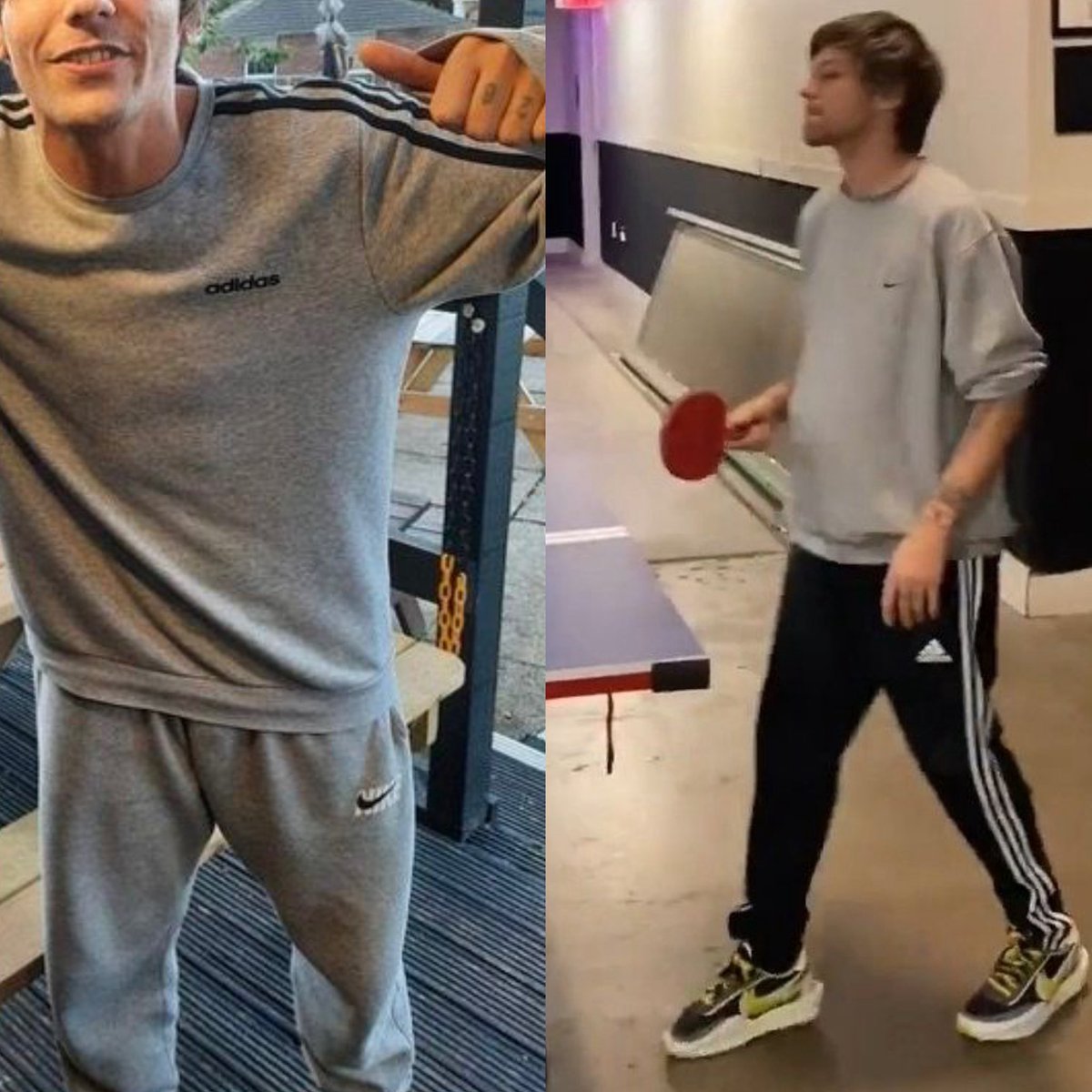 louis: "eu não gosto de usar nike com adidas"

o louis tbm: