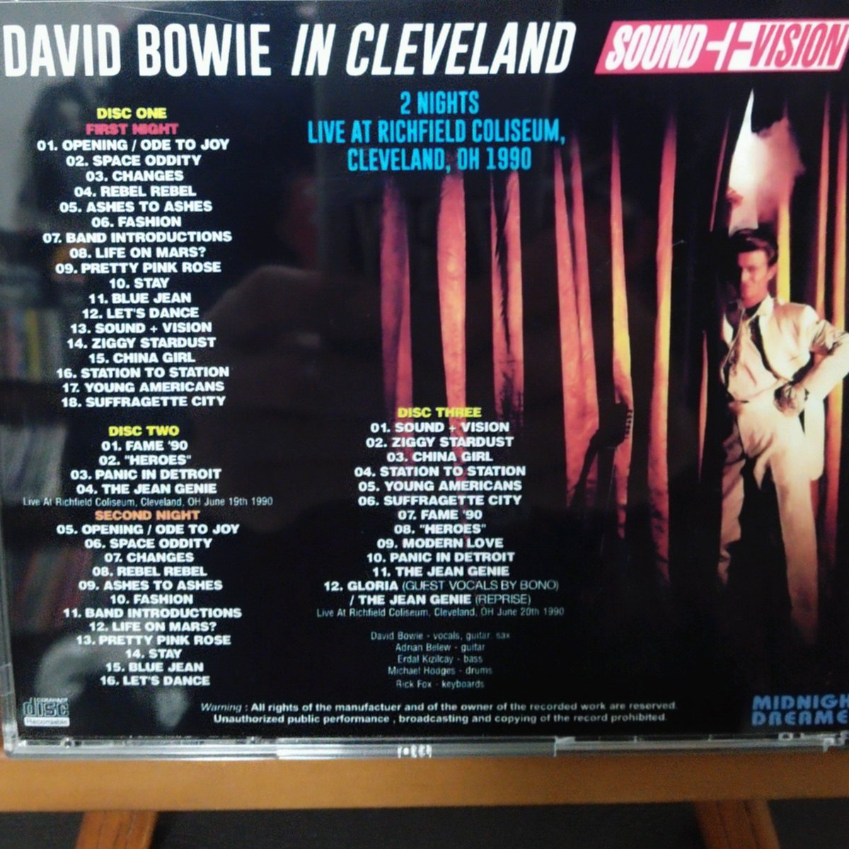 DAVID BOWIE/SOUND + VISION IN CLEVELAND(bootleg) 2DAYSを三枚組に