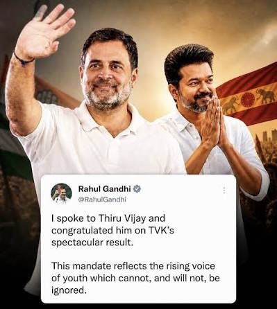 Randeep_Sisodia's tweet photo. The cat is out of the bag now… it is confirmed that Rahul Gandhi will now be pulling Vijay’s strings…

Effectively, Soros gang is now in charge of Tamil Nadu…

The sole agenda of their governance model will be looting the public and appeasement!

Is this the CHANGE that Tamil Nadu wanted?? 😳🤦🏻