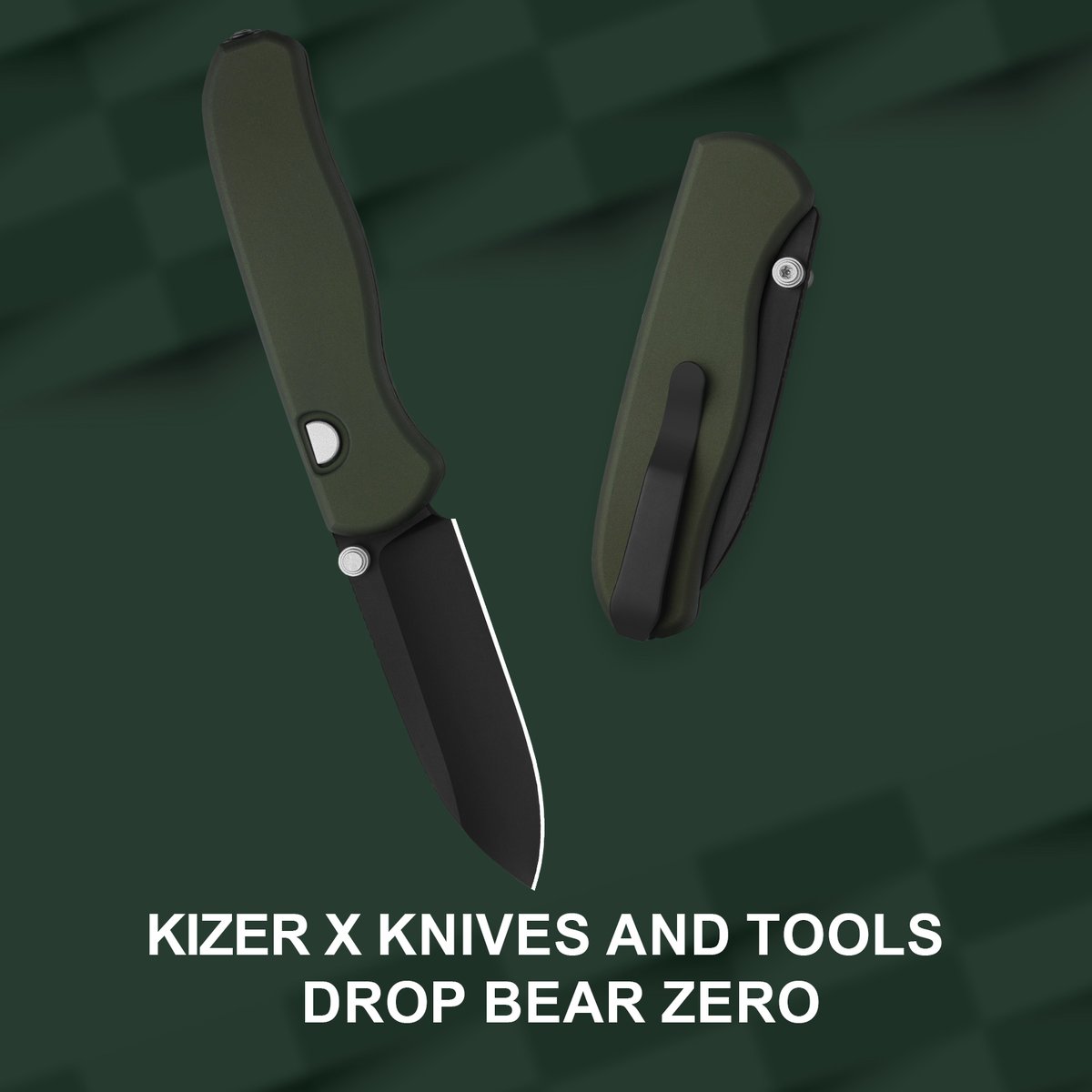 Kizer_edc's tweet photo. KIZER X KNIVES AND TOOLS Exclusive Limited Edition:DROP BEAR ZERO
Each model limited to 50 pieces
👉Exclusively at: https://t.co/pcWGuOdDbW
🔪:Satin M390 | British Racing Green Aluminum
🔪Matte DLC Elmax | British Racing Green Aluminum
#Kizer #edc #dropbear https://t.co/hU0FcZXWyo