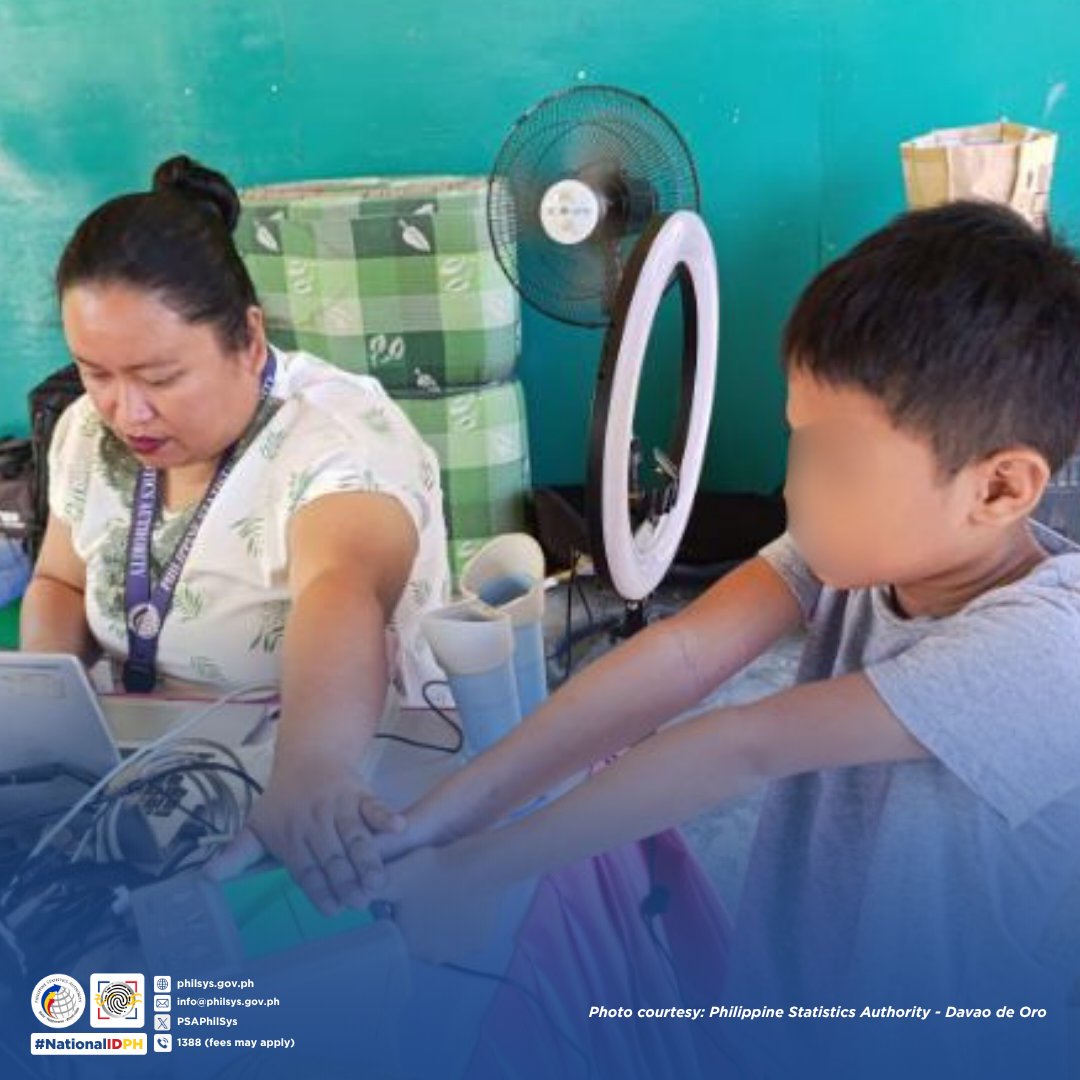 PSAPhilSys's tweet photo. TINGNAN: Ang PSA ay patuloy na nagsasagawa ng National ID services sa mga bayan ng Mawab, Pantukan, at Nabunturan, Davao de Oro.

#PSA #NationalIDPH 🇵🇭 https://t.co/xrTbaOSyw7