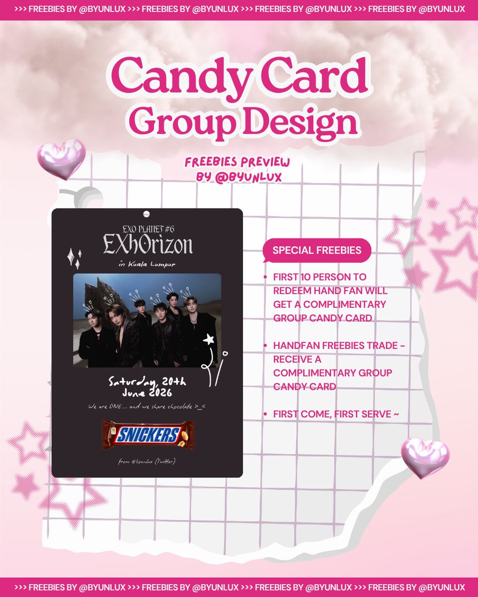 ᥫ᭡ EXhOrizon in Kuala Lumpur freebies preview by <a href="/byunlux/">tina ✴︎</a> 

how to claim?

➹--•˖* follow me <a href="/byunlux/">tina ✴︎</a>
➹--•˖* rt, like &amp; show this tweet
➹--•˖* open for trade - limited qty!
➹--•˖* exact loc and time tba
➹--•˖* tag me if you claim it

#EXhOrizoninKL #EXOinKL #PasarEXO