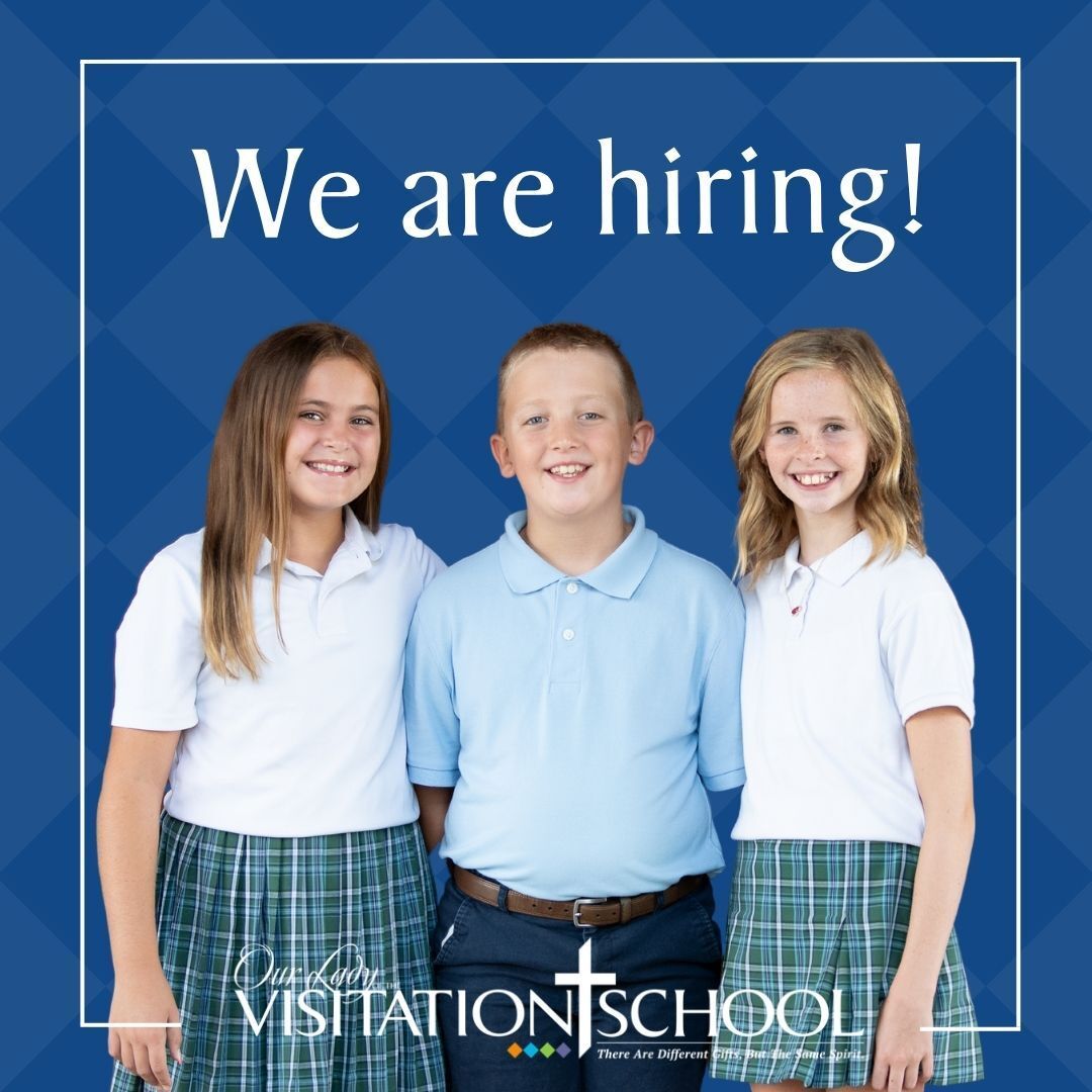 Visitationcincy's tweet photo. We are looking for an 8th grade English/Language Arts Teacher for the upcoming school year.  Join us and become part of our wonderful school community! 💙 🧡 Please send resumes to lcook@olvisitation.org https://t.co/RKMuaK2dy3