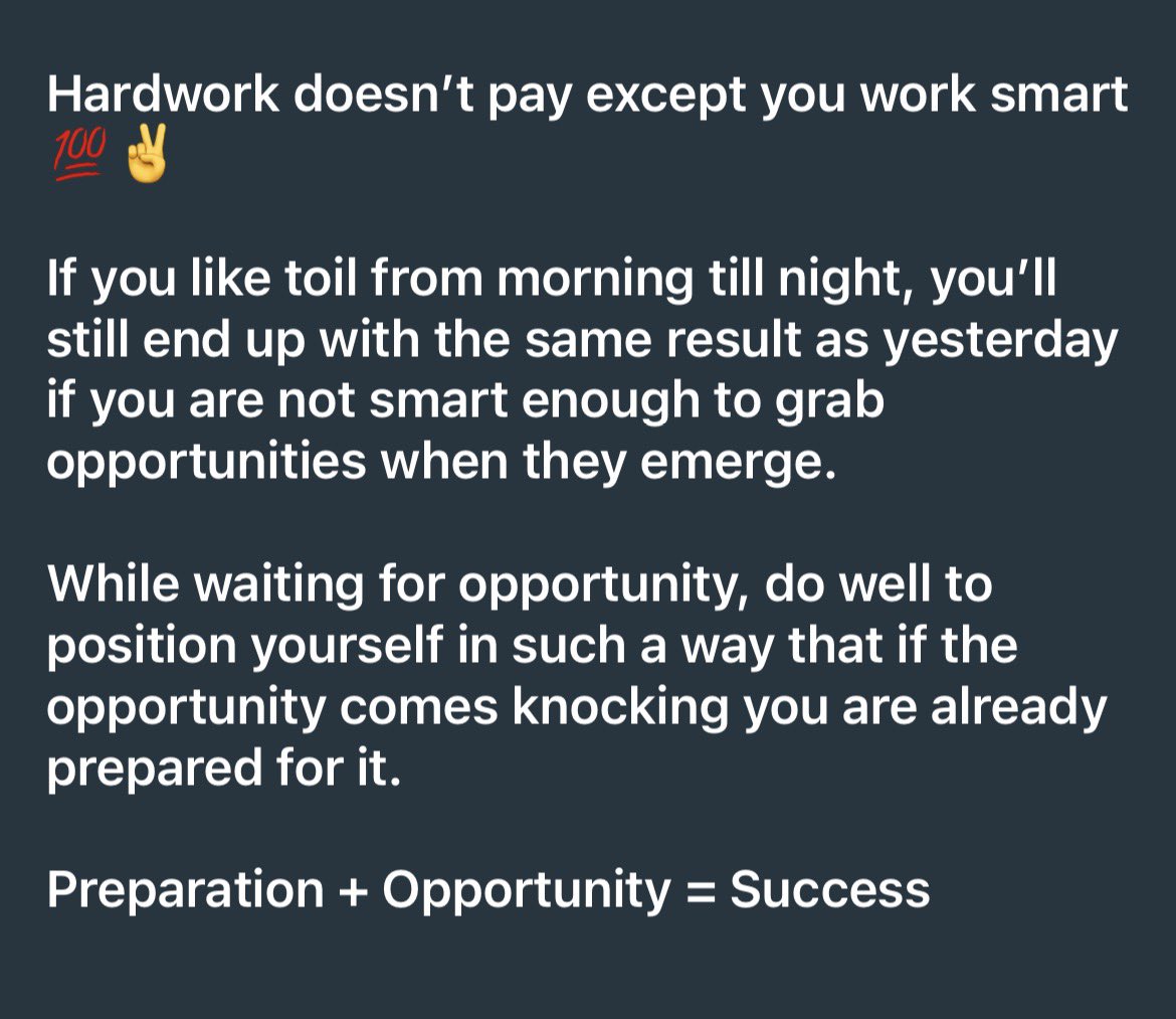 Sirwisefx's tweet photo. Preparation + Opportunity = Success https://t.co/iKs88NxMMO