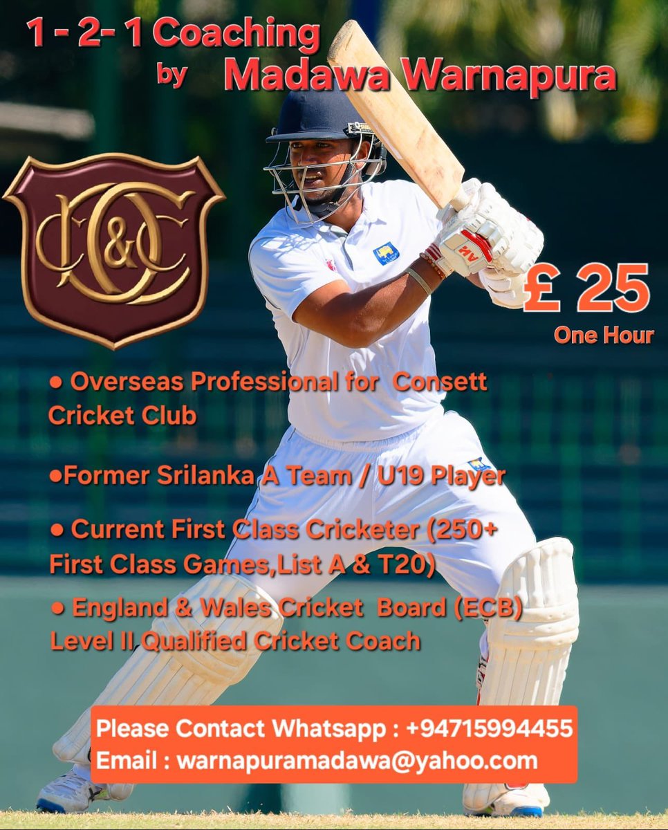 consettcc's tweet photo. Available to players of all ages and ability, get in touch with Bandu to book your sessions 🏏 https://t.co/rYc2KM4I1M