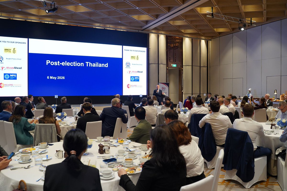 markgooding's tweet photo. A day promoting 🇬🇧🇹🇭 trade and investment: breakfast briefing with the British Chamber of Commerce @BCCThai and lunch with #Thailand’s newly re-appointed Trade Representative Weerapong Prapha. https://t.co/ICTRk3ndi6