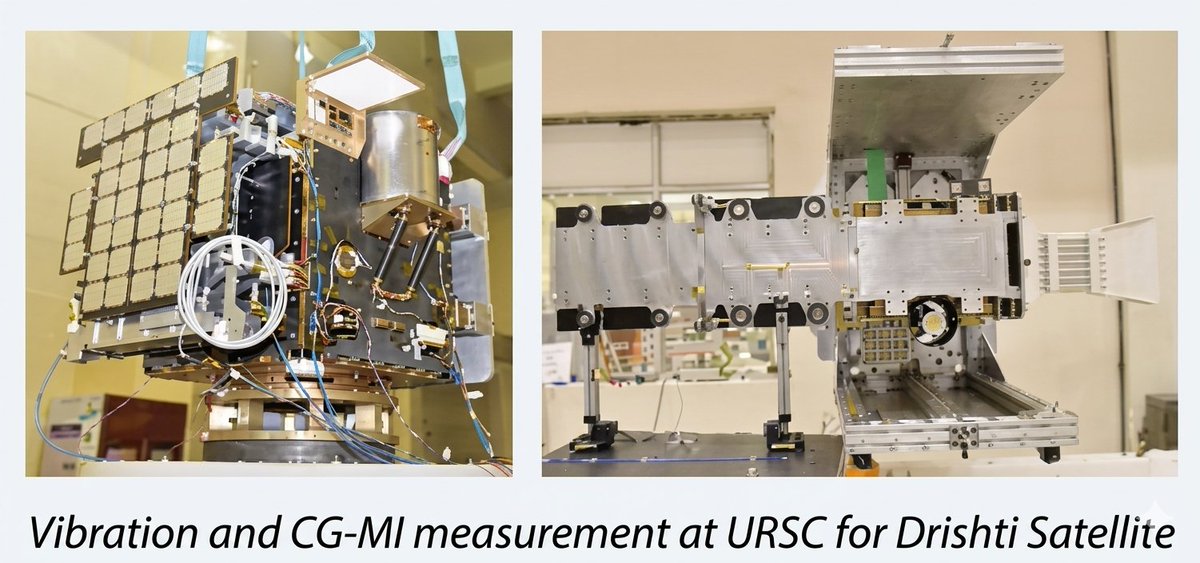 ispaceflight_in's tweet photo. A look back at @GalaxEye #OptoSAR satellite undergoing vibration testing and CG-MI measurements at URSC, ISRO. #MissionDrishti https://t.co/DoTpnh2VZQ
