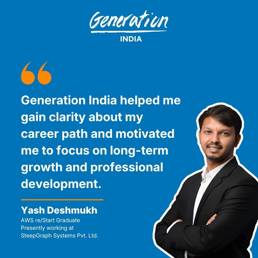 generationindia's tweet photo. “ I realised I needed to focus on building the right skills, not just apply everywhere. ” — Yash Deshmukh

Read his story:
🔗 https://t.co/JpJfJ5coMR

#LearnerStories #GenerationIndia #SkillsForTheFuture #CareerPathways #ImpactThatMatters https://t.co/ork40uMdPe