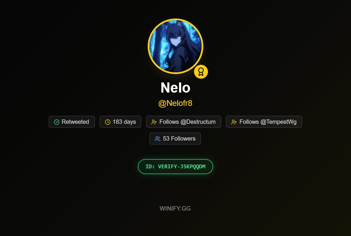 Destructum's tweet photo. @TempestWg 🎉 Congratulations on winning the m4a1 giveaway!

🏆 @Nelofr8 (Code: VERIFY-J5KPQQDM)
Dm me with all information within 24 hours:
-Your steam tradelink
-Your tweet link where you posted your proof-tagged a friend

Rolled &amp; Verified on @WinifyGG 👑

#Winify https://t.co/FZVjLvX1b4