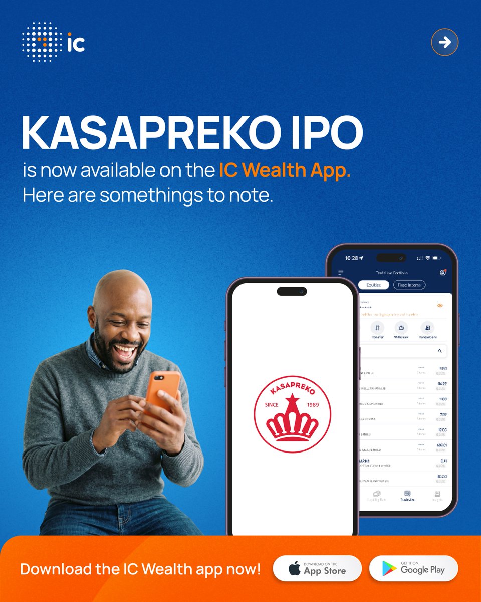icgroupofficial's tweet photo. 🚨KASAPREKO IPO is now available on the IC Wealth App

What you need to know 📋 

✅ Price: GHS 1.20 per share  
✅Live on IC Wealth: 6 May  
✅ Closes: 1 June  
✅ CSD account required https://t.co/P2WzvbmheN