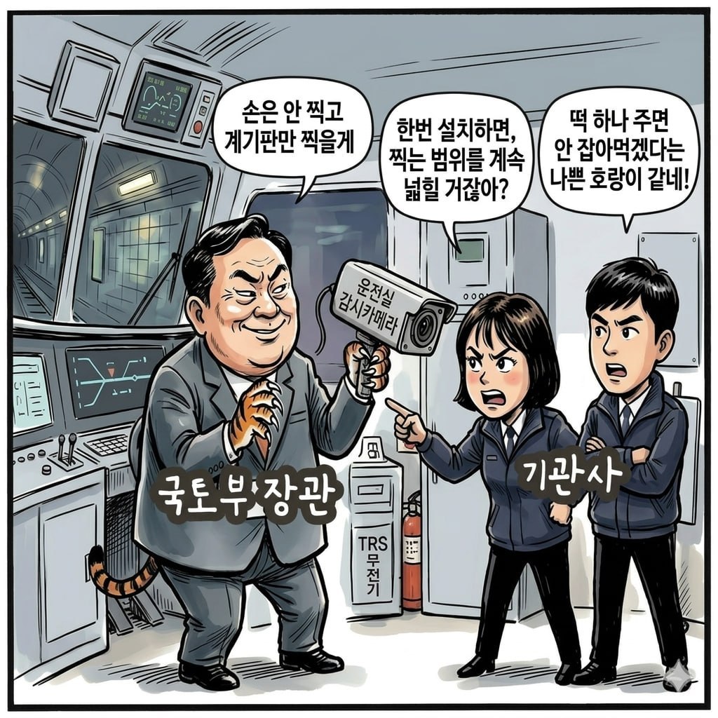 철도 구로 현장신문 <노동자투쟁> 113호 만평입니다.
(관련 기사: 떡 하나 주면 안 잡아먹지?)

기사 본문은 페이스북, 인스타그램, 텔레그램 채널에서 보실 수 있습니다