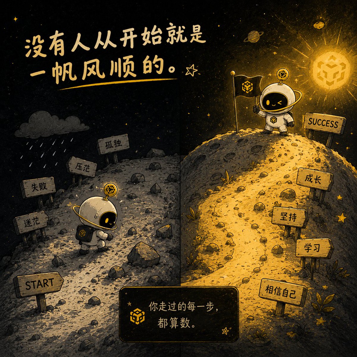 ORBITONBSC's tweet photo. 没有人从开始就是一帆风顺的。
@cz_binance @heyibinance https://t.co/F7Zfr7rLLn