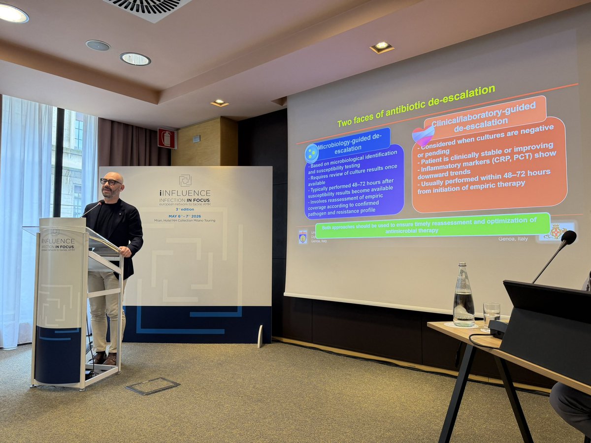 Mic_Inf_Maranon's tweet photo. Matteo Bassetti nos ha presentado las estrategias innovadoras para el diagnóstico y tratamiento de infecciones por BGN en iINFLUENCE en Milán. https://t.co/dbO2cpeyPt
