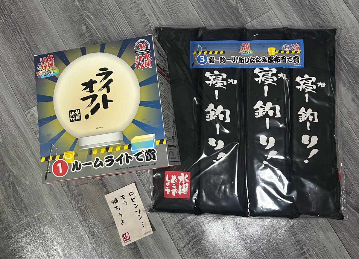 やりました！ ライトオフ！ルームライトと寝釣り座布団ゲットしました