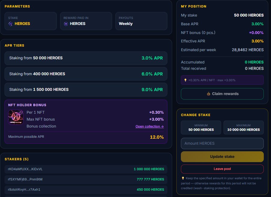 HEROESxrp's tweet photo. 🚀 **IMPORTANT ANNOUNCEMENT**  

Friends, we are launching the **test mode of the #staking service**!  

The service was developed **jointly with the GFT project**. The entire #HEROES team extends our huge gratitude to GFT for their active participation in the development of our projects! 🙏  

⚠️ Please note:  
The **test staking pool HEROES** has been launched with a **prize pool of 100,000 coins** and **weekly payouts**!  

#NFTs that give bonuses have been added in test mode and **are not intended** for use in staking at this stage.  

🔗 #Join right now:  
https://t.co/LgyGpuEnkz

#HEROES #Staking #GFT #Testnet #XRP